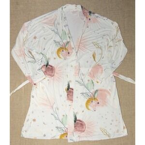 SOMA Celestial Robe XXL Short Stars Moon Sun Stargazer Long Sleeve White